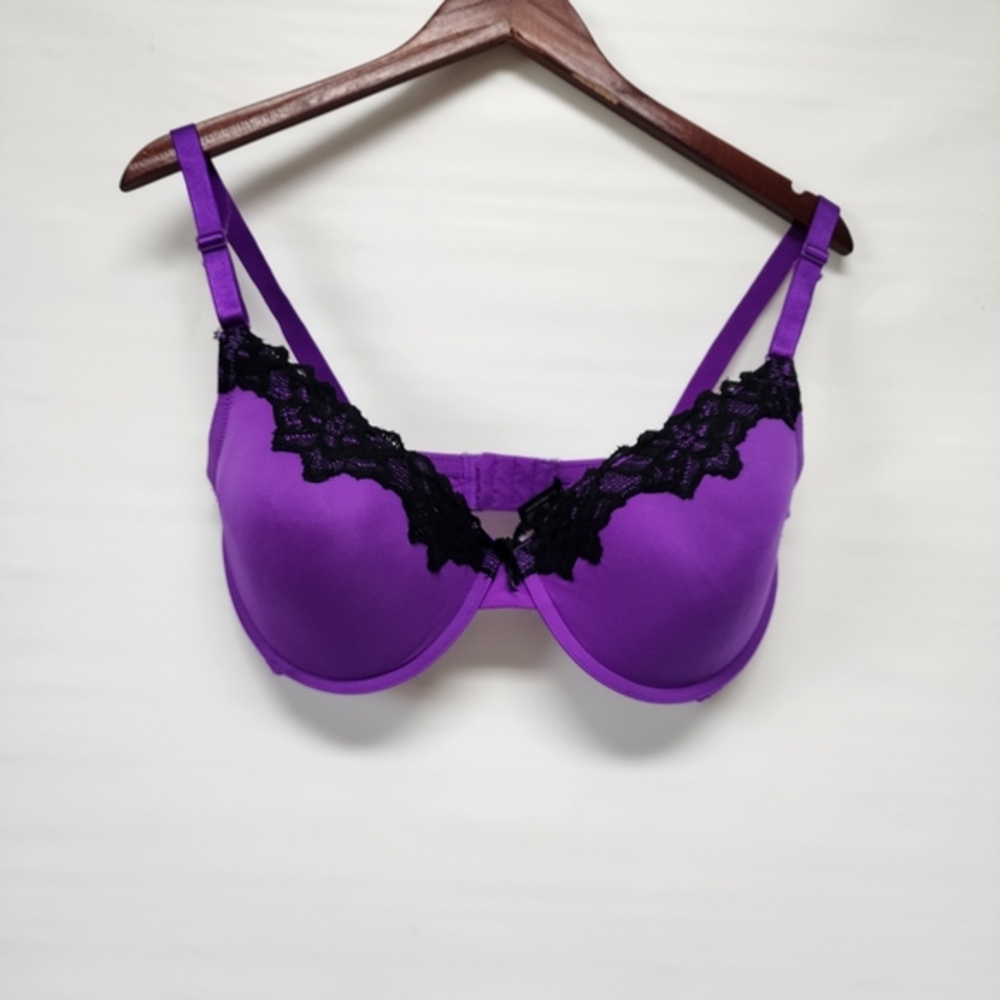 Smart & Sexy‎ bra 38DD Purple Black  underwire light push up